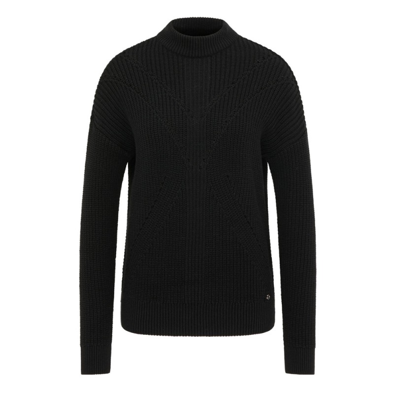 Czarny sweter Mustang z długimi rękawami  - 1068