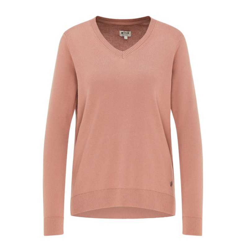 Beżowa bluza Mustang z długimi rękawami  - 1070