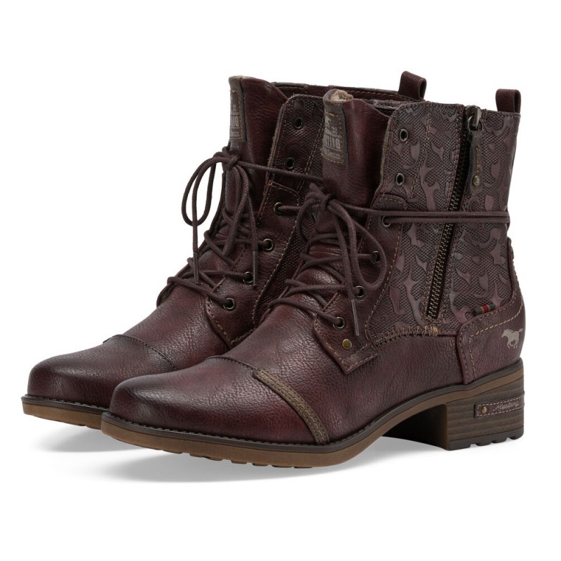 Wysokie buty skórzane Botki Mustang  - 1089