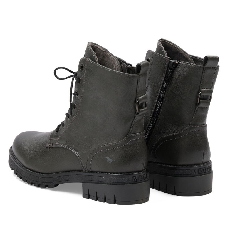 Botki Mustang sznurowane z naturalnej skóry  - 1095