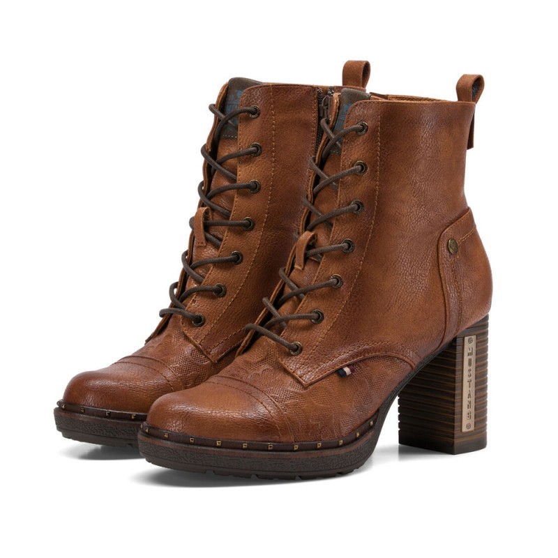 Damskie buty skórzane Mustang  - 1101