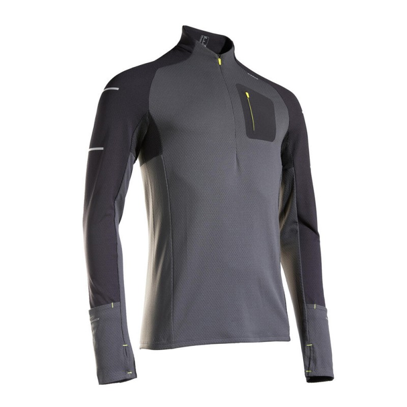 Koszulka do biegania z długim rękawem męska Kiprun Warm Light cienka ocieplana  - 1395