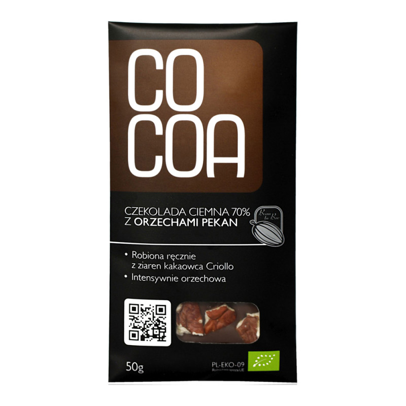 Czekolada gorzkag 70% g z orzechami Pekan Bio 50 g  - 1762