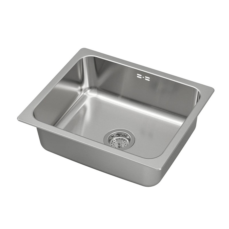 Zlew wpuszczany, 1 komora, stal nierdzewna 56 x 46-cm  - 870