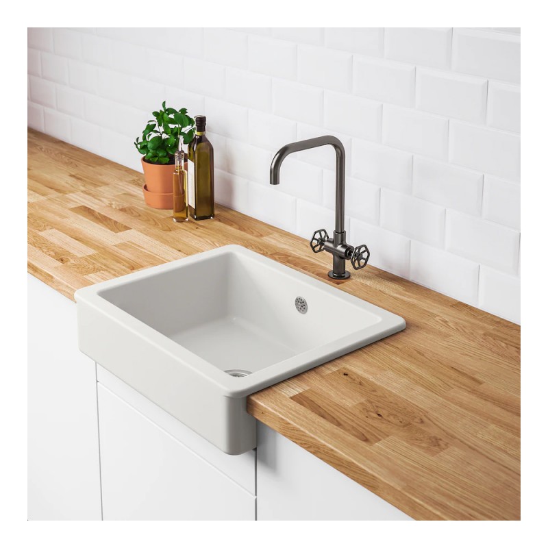 Zlew z widocznym frontem, biały, 62 x 48-cm  - 883