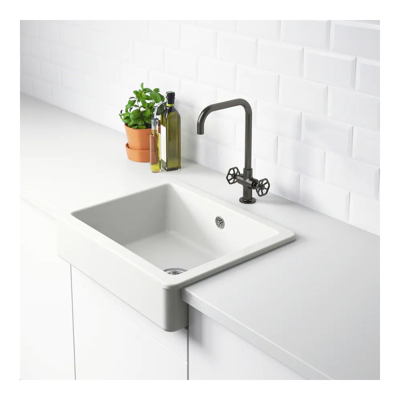 Zlew z widocznym frontem, biały, 62 x 48-cm  - 884