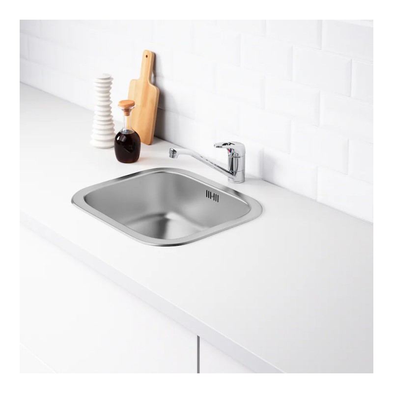 Zlew wpuszczany, 1-komorowy, stal nierdzewna, 46x40-cm  - 890