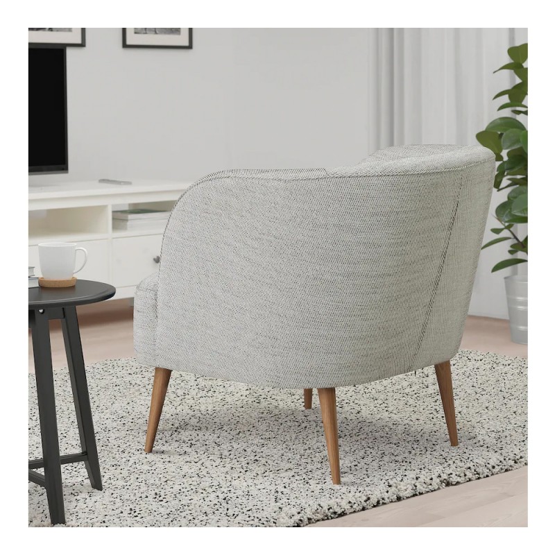 Beżowy wygodny fotel do salonu i sypialni  - 946