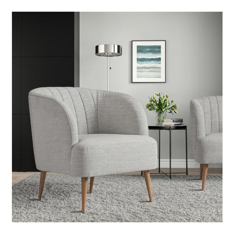 Beżowy wygodny fotel do salonu i sypialni  - 947